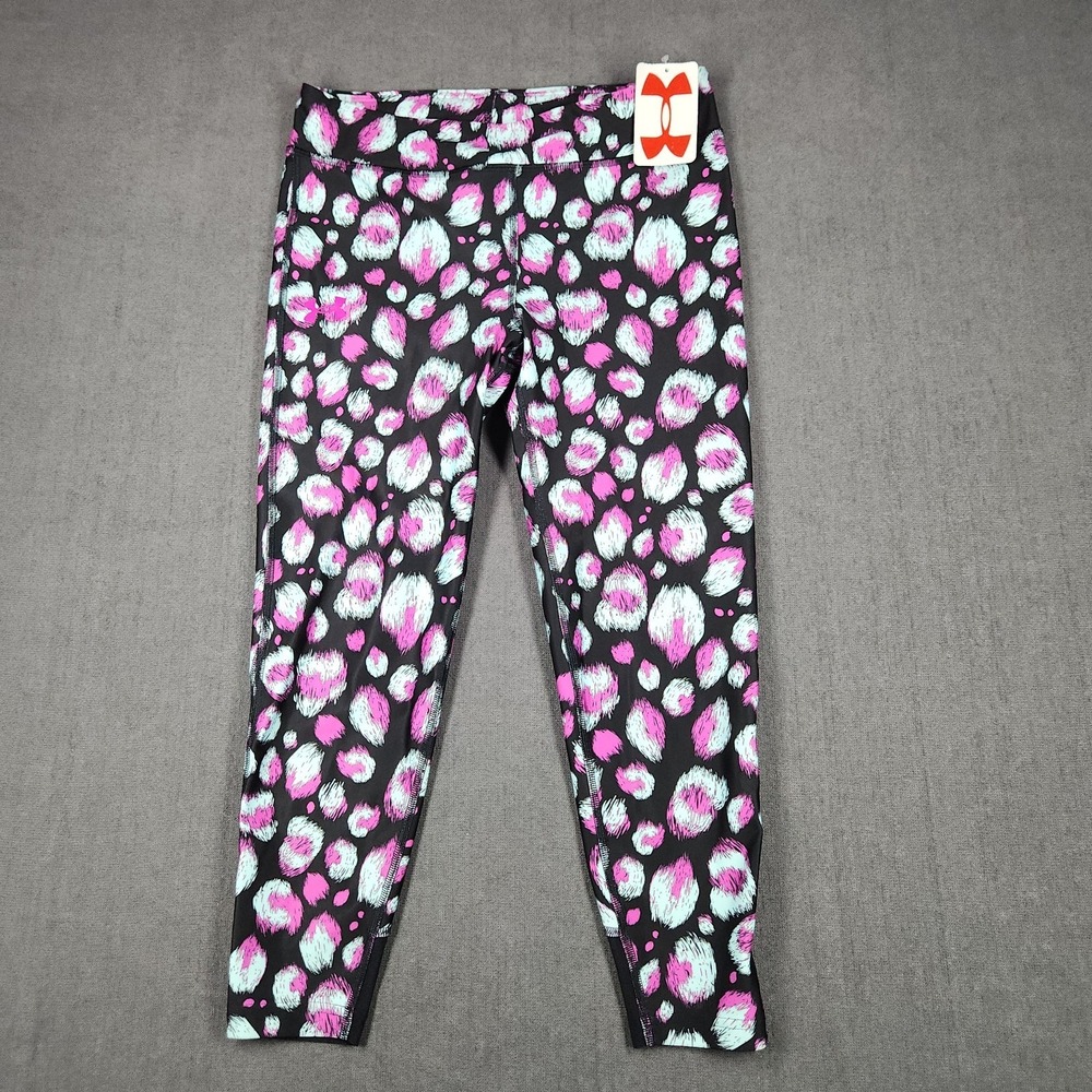 Under Armour‎ Leggings Girl's Size Large Heatgear Black Printed Leggings NWT